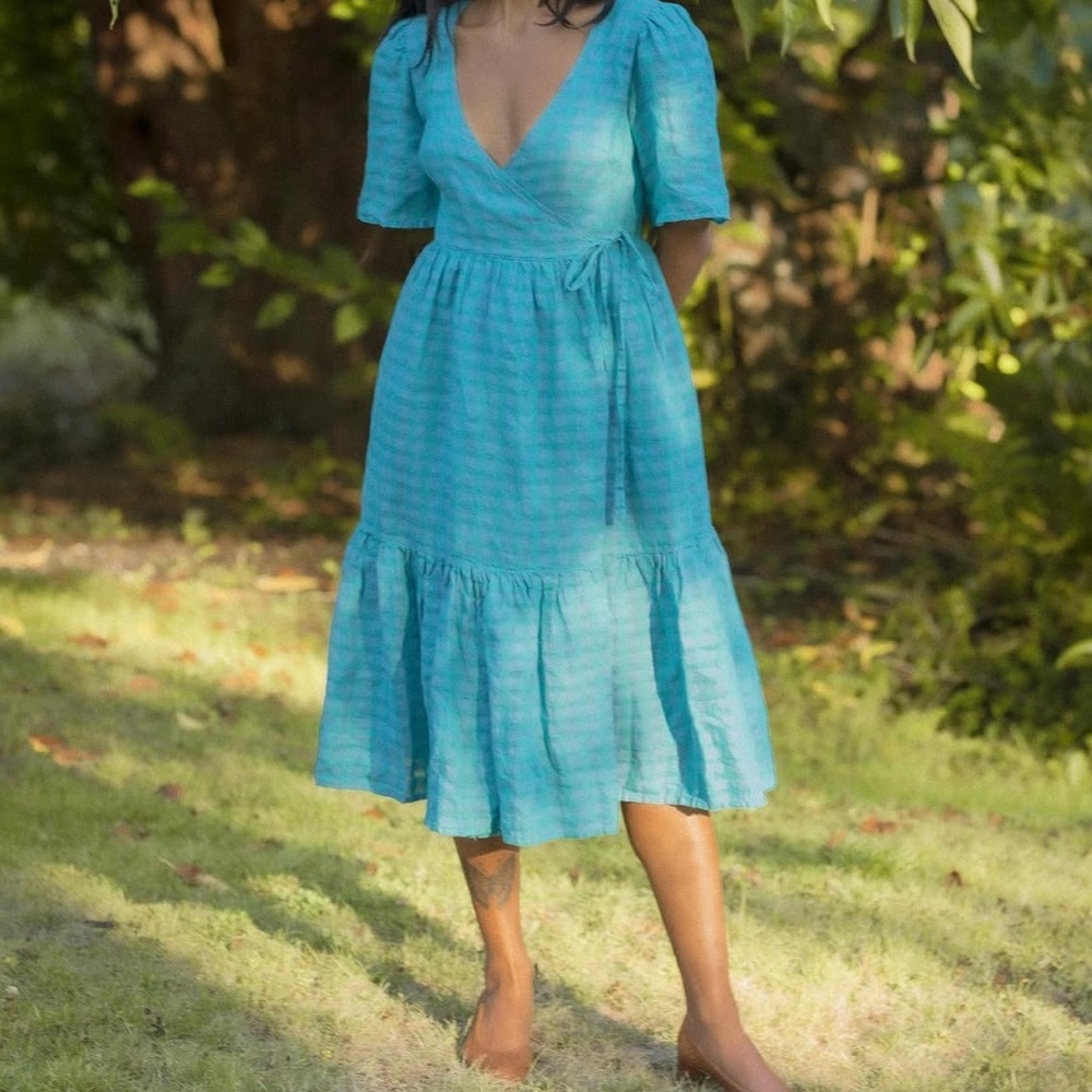 Gingham Midi Dress